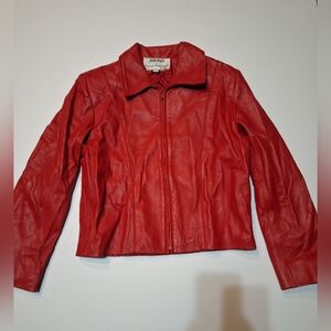 Vintage Dero Rocco d'amelio Red leather jacket size Medium